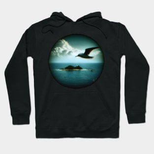 Seagull Island Ocean Scene - Sea Life Hoodie